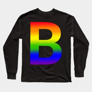 Rainbow Letter B Long Sleeve T-Shirt